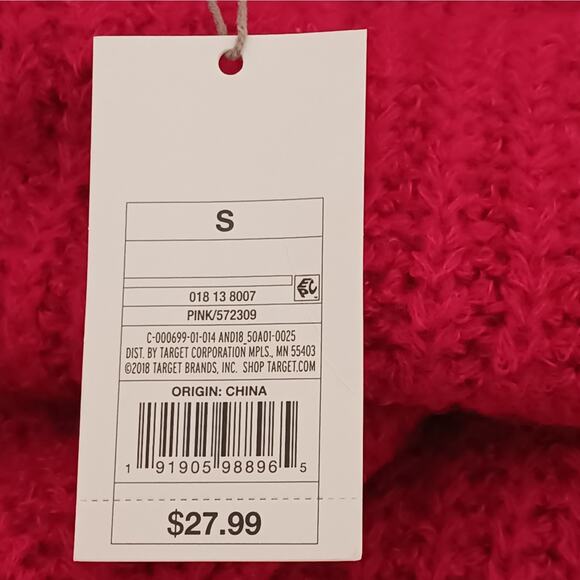 A New Day Pink Balloon Sleeve Sweater Womens Small Boat Neck Pullover NWT - Picture 7 of 10